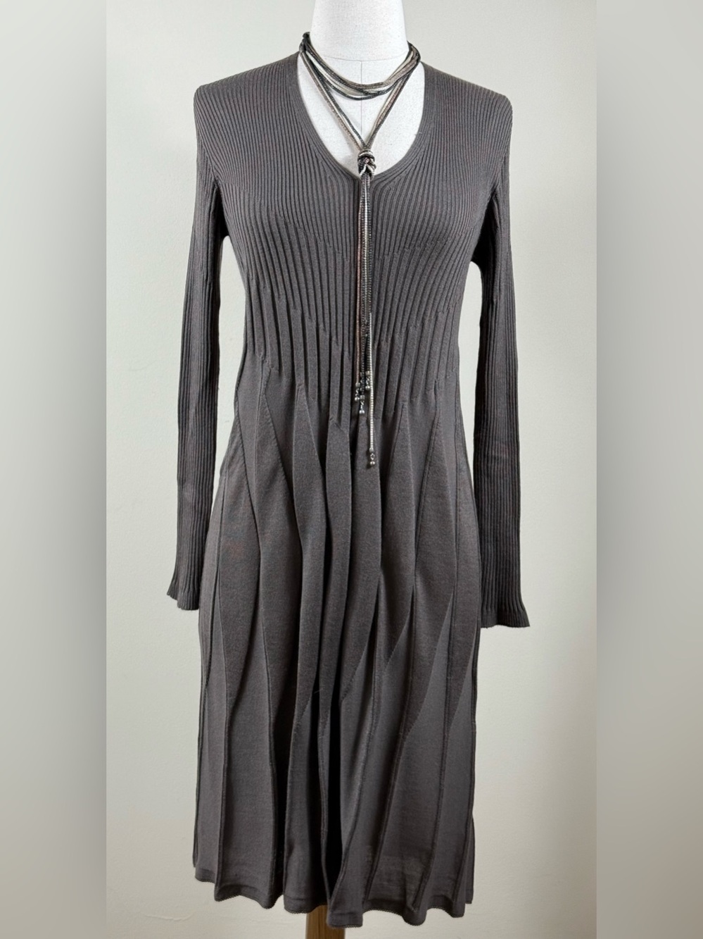 Giorgio Armani NWT Cashmere Silk Ribbed Knit Dress 38